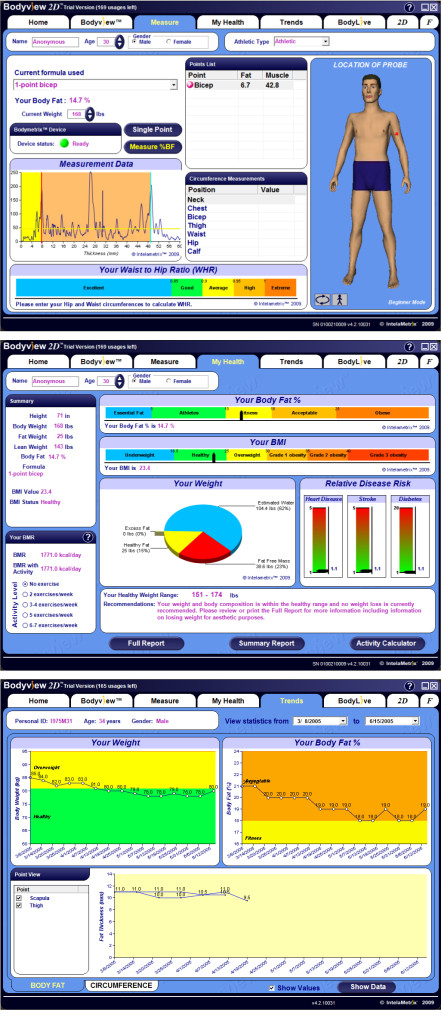 Body composition measurement software